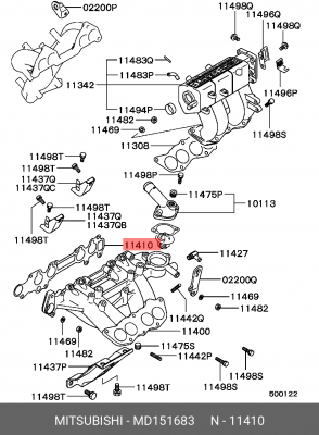 Прокладка впускного коллектора MD151683 MITSUBISHI