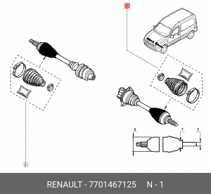 Пыльник ШРУСа (комплект) 7701467125 RENAULT