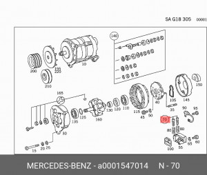 Щетка стартера A 000 154 70 14 MERCEDES BENZ