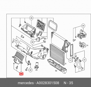 Электромотор отопителя салона A  0028301508 MERCEDES BENZ