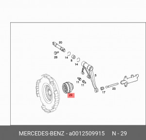 Подшипник выжимной сцепления A0012509915 MERCEDES BENZ