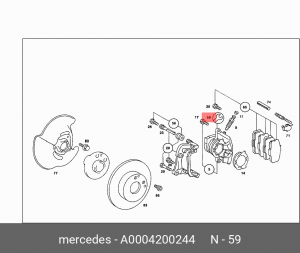 Суппорт тормозной (ремкомплект) A 000 420 02 44 MERCEDES BENZ