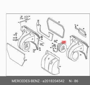 Электромотор отопителя салона A 201 820 45 42 MERCEDES BENZ