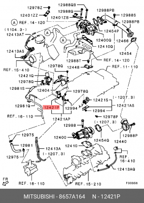 Клапан рециркуляции выхлопных газов EGR 8657A164 MITSUBISHI