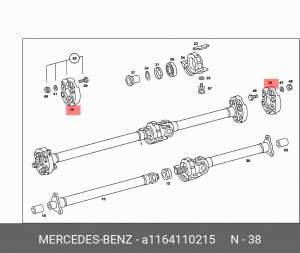 Муфта карданного вала A 116 411 02 15 MERCEDES BENZ