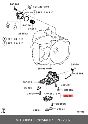 Фильтр масляный АКПП 2824A007 MITSUBISHI