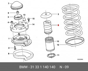 Отбойник амортизатора подвески 31 33 1 140 140 BMW