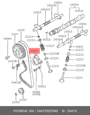 Ролик ремня ГРМ 2441032554D HYUNDAI KIA