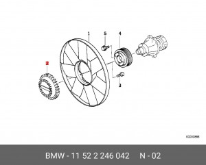 Вискомуфта системы охлаждения ДВС 11 52 2 246 042 BMW