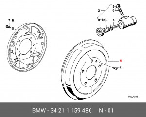 Барабан тормозной 34 21 1 159 486 BMW