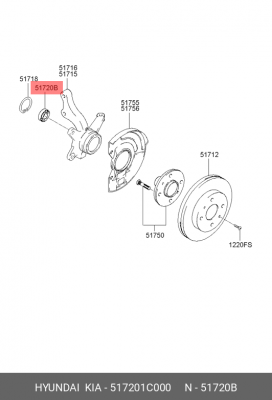 Подшипник ступицы колеса 517201C000 HYUNDAI KIA