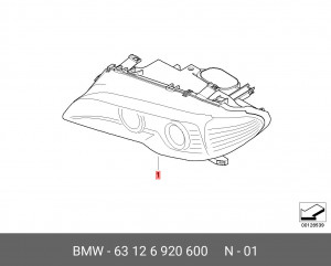 Основная фара 63 12 6 920 600 BMW