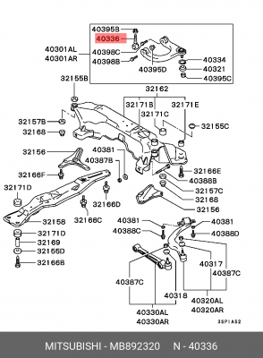 Ось крепления рычага подвески MB892320 MITSUBISHI