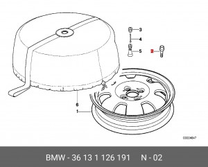 Болт - шпилька крепления колеса 36 13 1 126 191 BMW