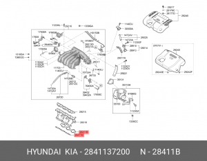 Прокладка впускного коллектора 2841137200 HYUNDAI KIA
