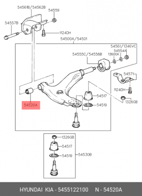 Сайлентблок 54551-22100 HYUNDAI KIA
