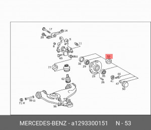 Подшипник ступицы колеса (комплект) A 129 330 01 51 MERCEDES BENZ