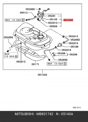 Насос электрический топливной системы MB831742 MITSUBISHI