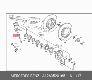 Сайлентблок A 126 352 01 65 MERCEDES BENZ