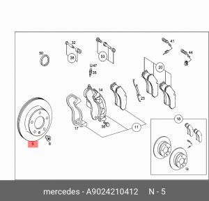 Диск тормозной A9024210412 MERCEDES BENZ