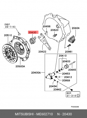 Подшипник выжимной сцепления ME602710 MITSUBISHI