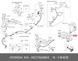 Клипса крепежная KK37668865 HYUNDAI KIA