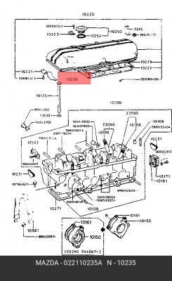 Прокладка крышки ГБЦ 0221-10-235A MAZDA