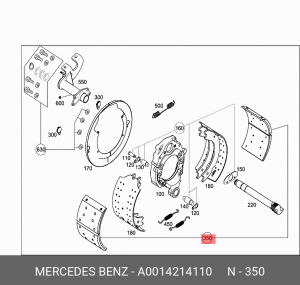 Колодки тормозные дисковые A0014214110 MERCEDES BENZ