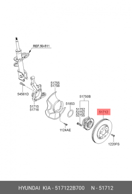 Диск тормозной 51712-2B700 HYUNDAI KIA