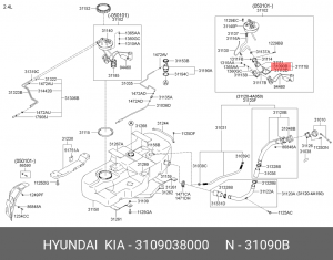 Фильтр топливный 3109038000 HYUNDAI KIA