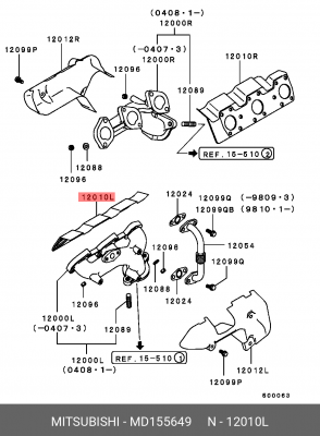Прокладка выпускного коллектора MD155649 MITSUBISHI