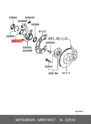 Подшипник ступицы колеса MR519097 MITSUBISHI