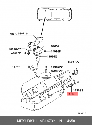 Свеча накаливания M816732 MITSUBISHI