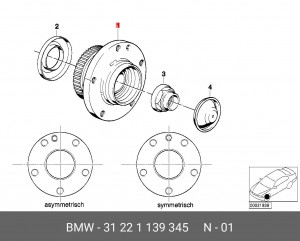 Ступица колеса 31 22 1 139 345 BMW
