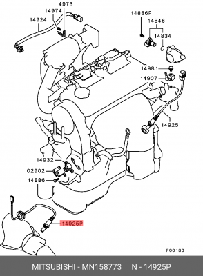 Датчик кислородный (лямбда-зонд) MN158773 MITSUBISHI