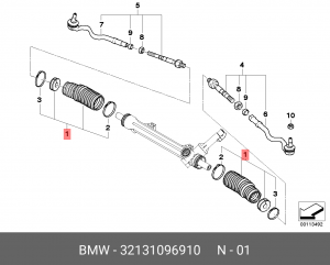 Пыльник рулевой рейки 32 13 1 096 910 BMW