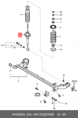 Амортизатор подвески KK15328700B HYUNDAI KIA