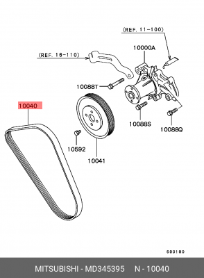 Ремень приводной MD345395 MITSUBISHI