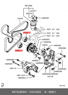 Ролик ремня приводного 1341A005 MITSUBISHI