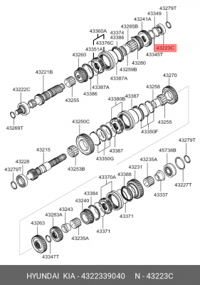 Подшипник маховика 4322339040 HYUNDAI KIA