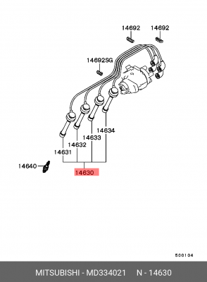 Провода высоковольтные системы зажигания (комплект) MD334021 MITSUBISHI