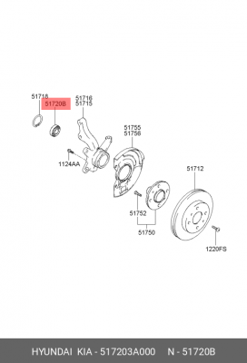 Подшипник ступицы колеса 517203A000 HYUNDAI KIA