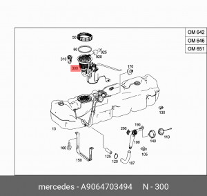 Насос электрический топливной системы в сборе A 906 470 34 94 MERCEDES BENZ