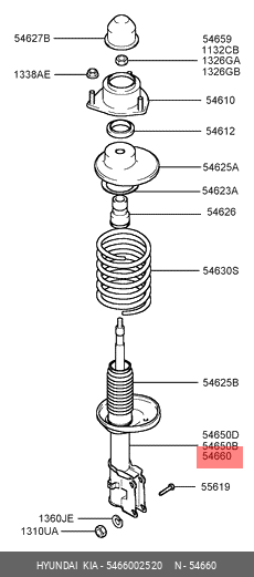 Амортизатор подвески 5466002520 HYUNDAI KIA