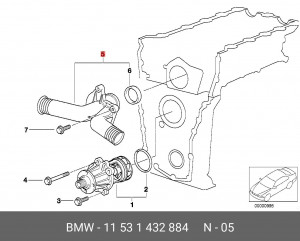 Термостат системы охлаждения 11 53 1 432 884 BMW
