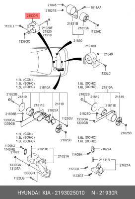 Подушка двигателя 2193025010 HYUNDAI KIA