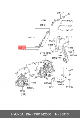 Прокладка корпуса топливной форсунки 3381342000 HYUNDAI KIA