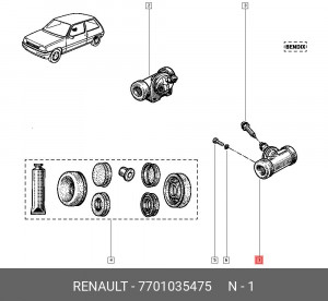 Цилиндр тормозной рабочий 7701035475 RENAULT