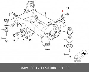 Сайлентблок задней балки 33 17 1 093 008 BMW