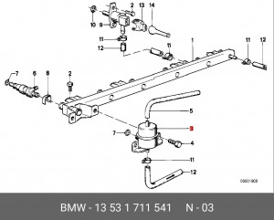 Регулятор давления подачи топлива 13 53 1 711 541 BMW